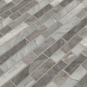Image 5 of Tarvos Interlocking Gray-Dark Glossy 12" x 12" SMOT-GLSIL-TARVOS6MM MSI Surfaces Rectangle Mosaic Tiles sold at Floors & Baths Pro's