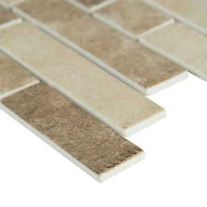 Image 3 of Sahara Sundown Beige Glossy 12" x 12" SMOT-GLSIL-SAND6MM MSI Surfaces Rectangle Mosaic Tiles sold at Floors & Baths Pro's
