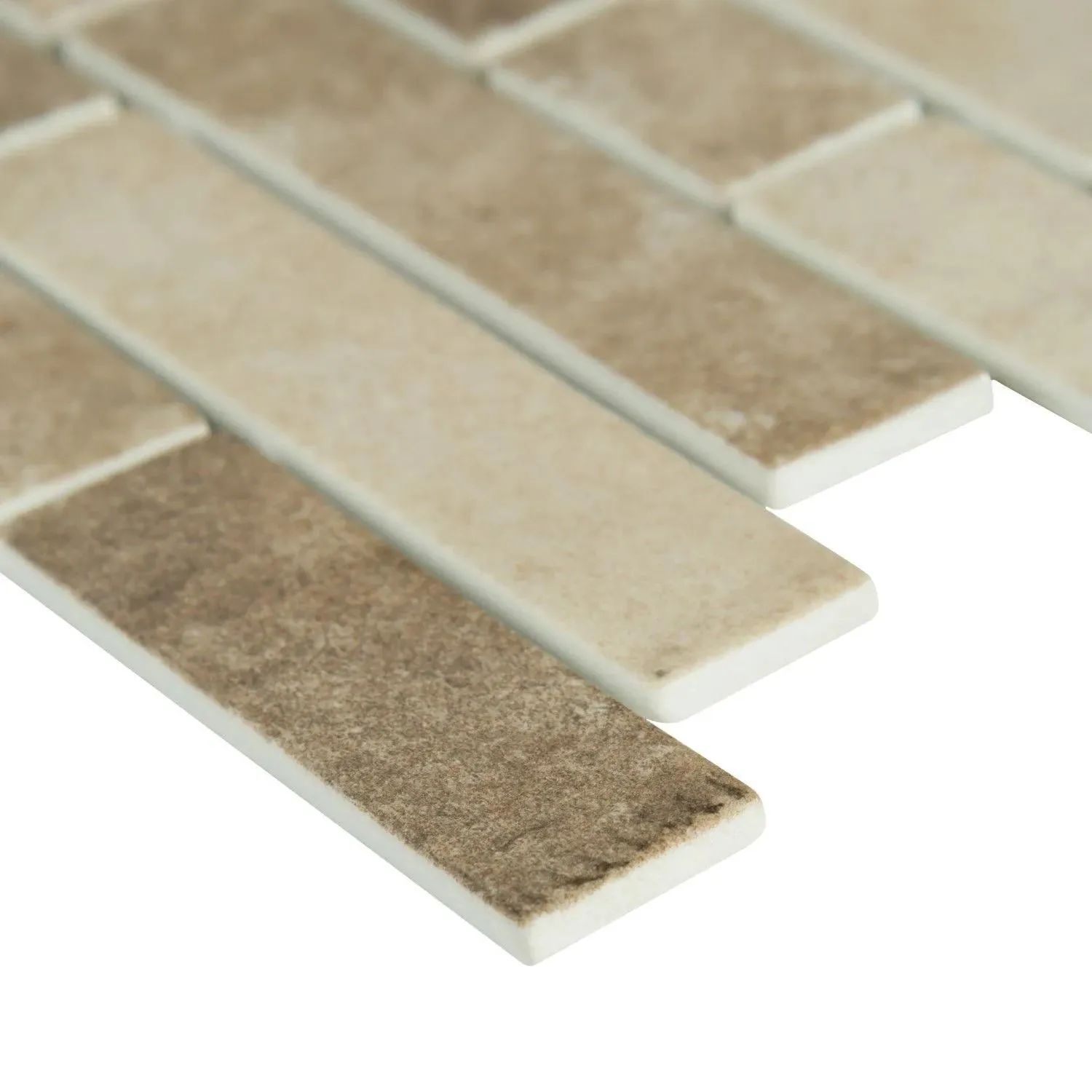 Sahara Sundown Beige Glossy 12" x 12" SMOT-GLSIL-SAND6MM MSI Surfaces Rectangle Mosaic Tiles