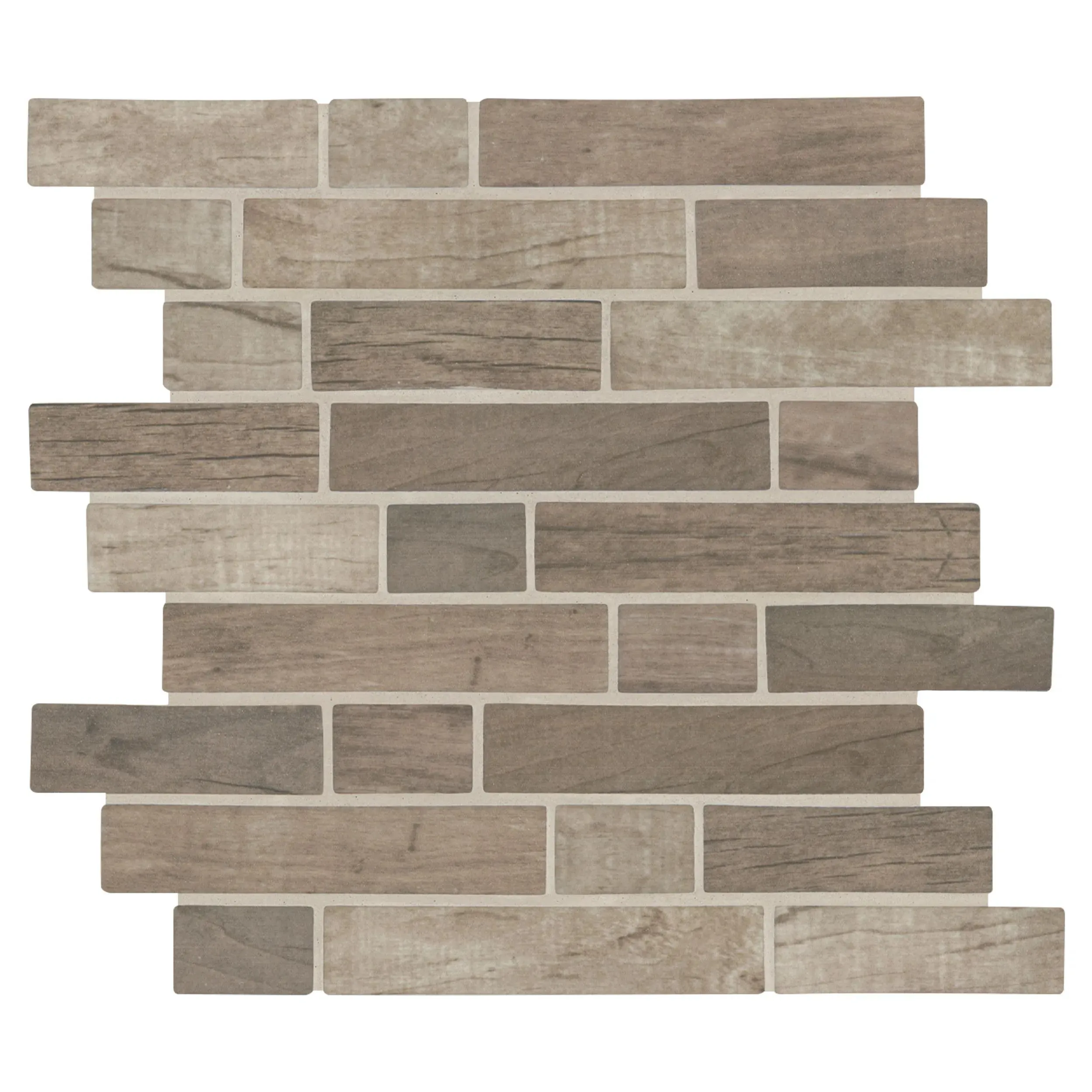 Driftwood Brown Matte 12" x 12" SMOT-GLSIL-DRIFT6MM MSI Surfaces Rectangle Mosaic Tiles