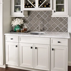 Image 2 of Dove Gray-Light Glossy 11" x 15-1/2" SMOT-PT-DG-ARABESQ MSI Surfaces Other Mosaic Tiles sold at Floors & Baths Pro's
