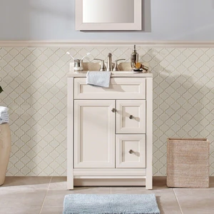 Image 2 of Antique Beige Glossy 11" x 15-1/2" SMOT-PT-AW-ARABESQ MSI Surfaces Rectangle Mosaic Tiles sold at Floors & Baths Pro's