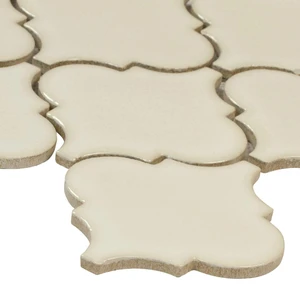 Image 3 of Antique Beige Glossy 11" x 15-1/2" SMOT-PT-AW-ARABESQ MSI Surfaces Rectangle Mosaic Tiles sold at Floors & Baths Pro's
