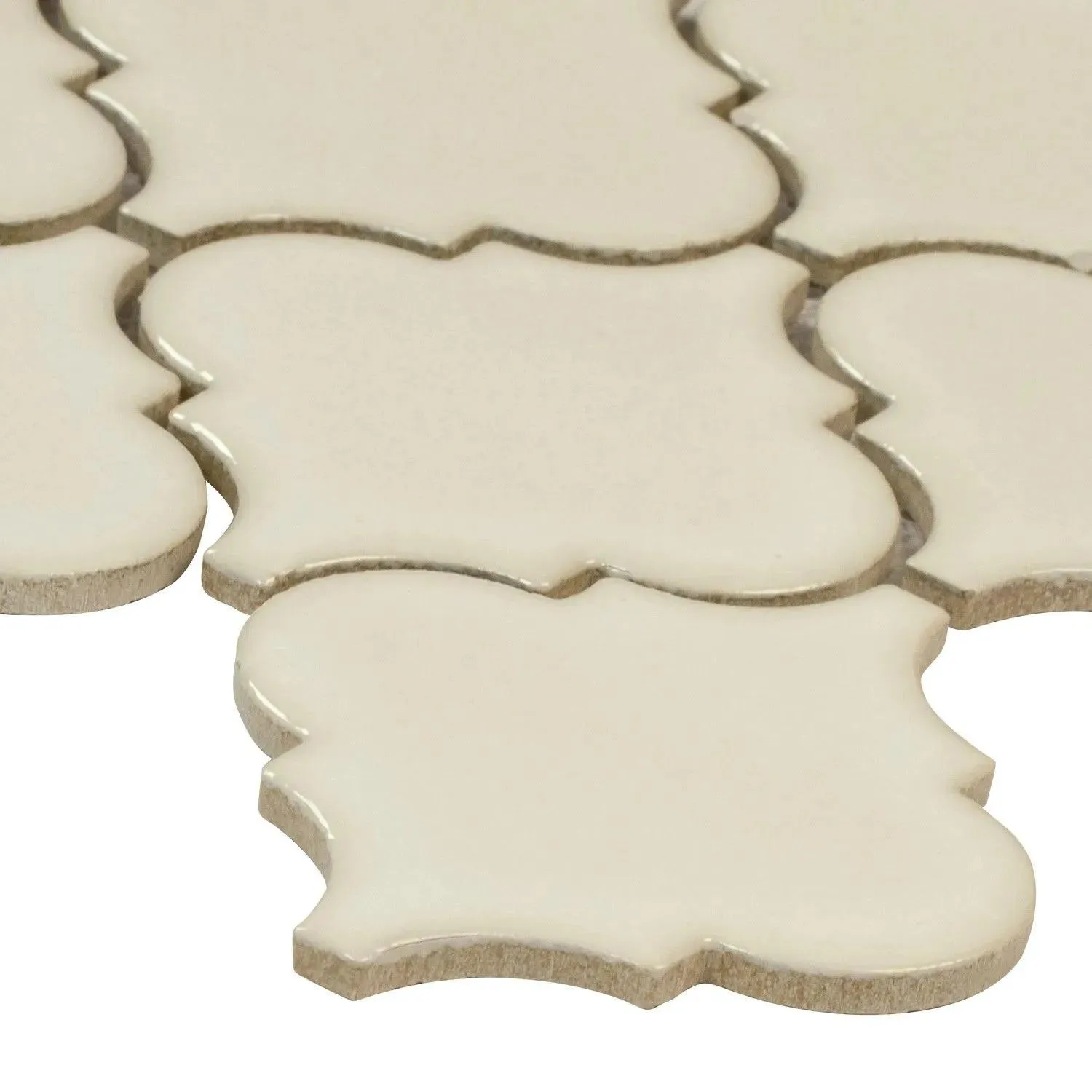 Antique Beige Glossy 11" x 15-1/2" SMOT-PT-AW-ARABESQ MSI Surfaces Rectangle Mosaic Tiles