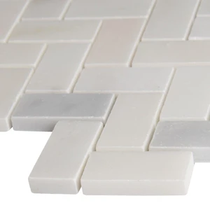 Image 3 of Greecian White-Cool Polished 11-1/2" x 11-1/2" SMOT-GRE-HBP MSI Surfaces Rectangle Mosaic Tiles sold at Floors & Baths Pro's