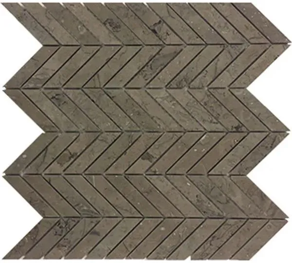 Miki Chevron Jordan Grey Matte 12" x 12" (4.6 sqft/box) S210HON Centura Hexagon Mosaic Tiles
