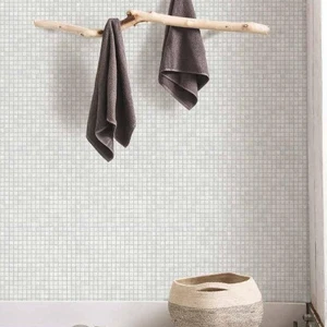 Image 3 of Symphony Ancien Ice Mist Glossy 12" x 12" SYANICEMIST Centura Square Mosaic Tiles sold at Floors & Baths Pro's