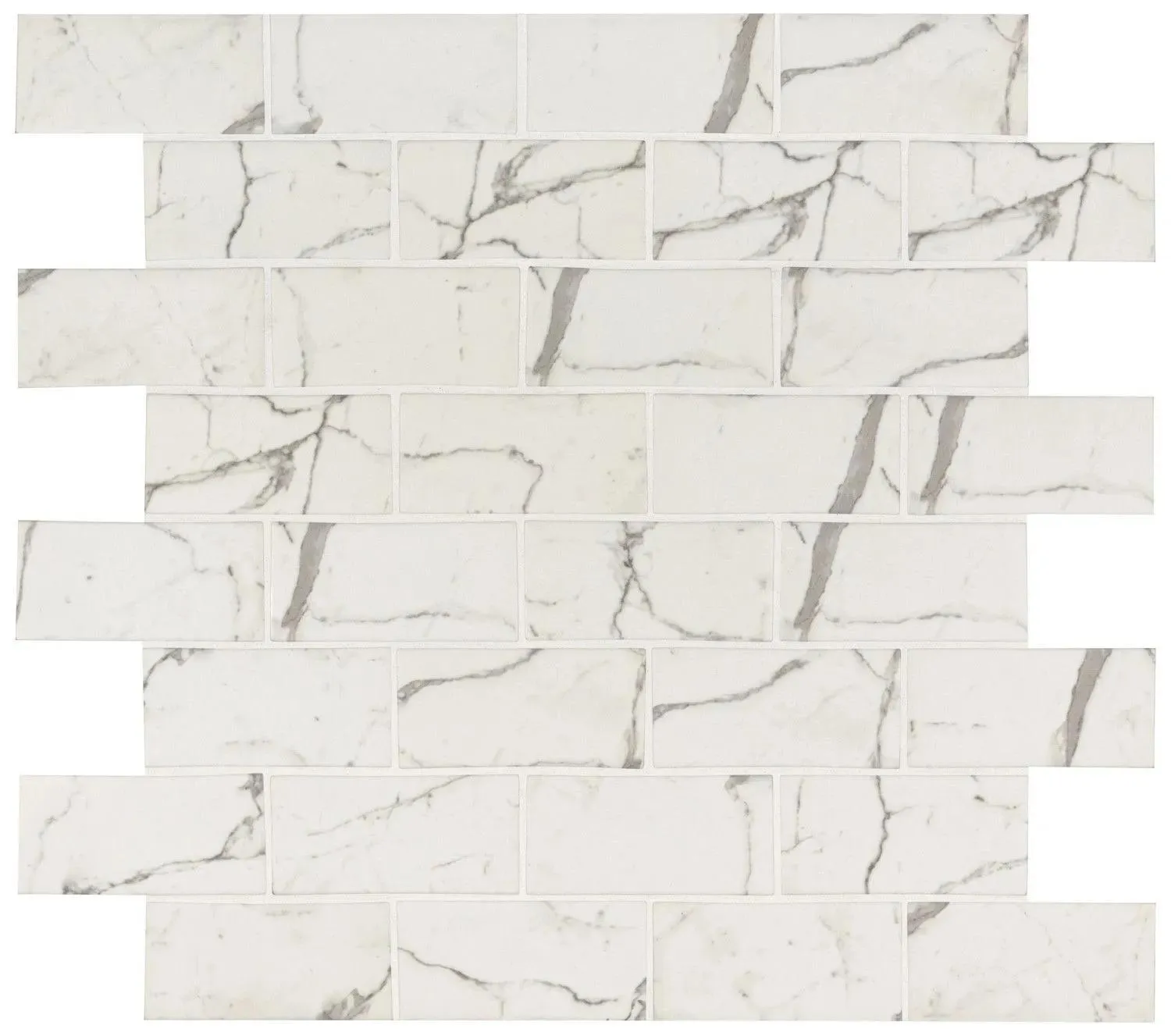 Statuario Celano White-Cool Glossy 11-1/2" x 11-1/2" SMOT-GLS-STACEL36 MSI Surfaces Rectangle Mosaic Tiles