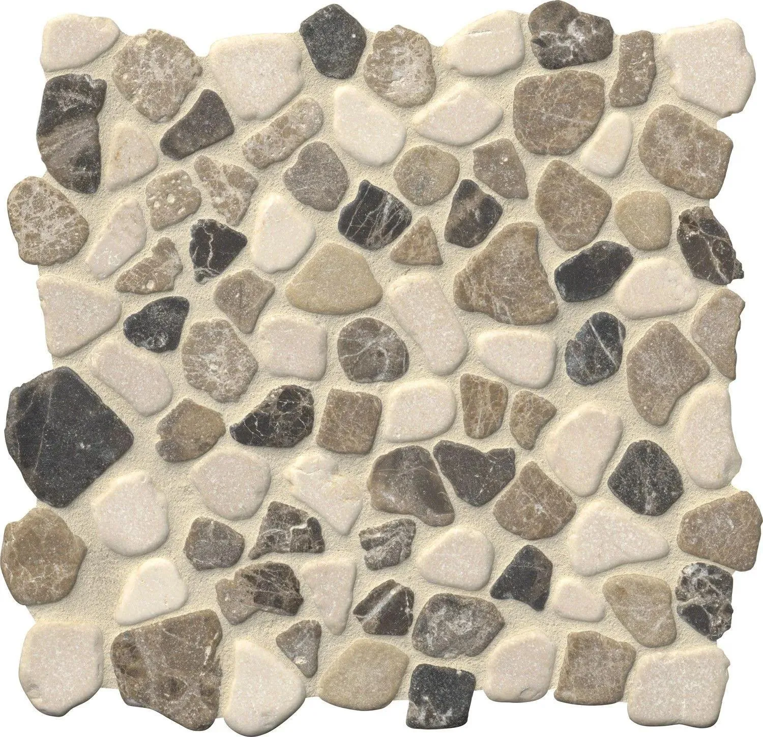 Mix Marble Brown Tumbled 11-1/2" x 11-1/2" SMOT-PEB-MIXMAR MSI Surfaces Square Mosaic Tiles