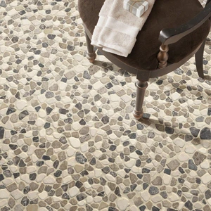 Image 2 of Mix Marble Brown Tumbled 11-1/2" x 11-1/2" SMOT-PEB-MIXMAR MSI Surfaces Square Mosaic Tiles sold at Floors & Baths Pro's