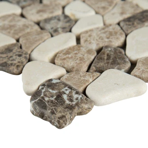 Image 3 of Mix Marble Brown Tumbled 11-1/2" x 11-1/2" SMOT-PEB-MIXMAR MSI Surfaces Square Mosaic Tiles sold at Floors & Baths Pro's