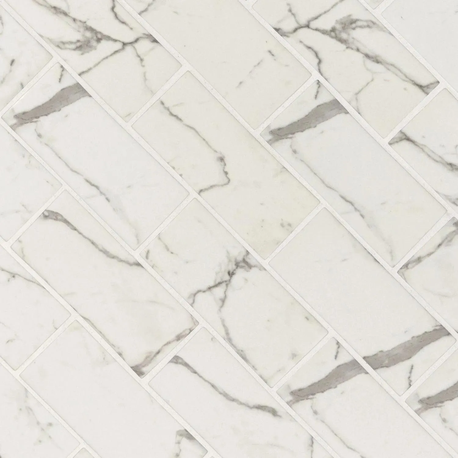 Statuario Celano White-Cool Glossy 11-1/2" x 11-1/2" SMOT-GLS-STACEL36 MSI Surfaces Rectangle Mosaic Tiles
