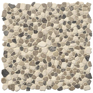 Image 4 of Mix Marble Brown Tumbled 11-1/2" x 11-1/2" SMOT-PEB-MIXMAR MSI Surfaces Square Mosaic Tiles sold at Floors & Baths Pro's