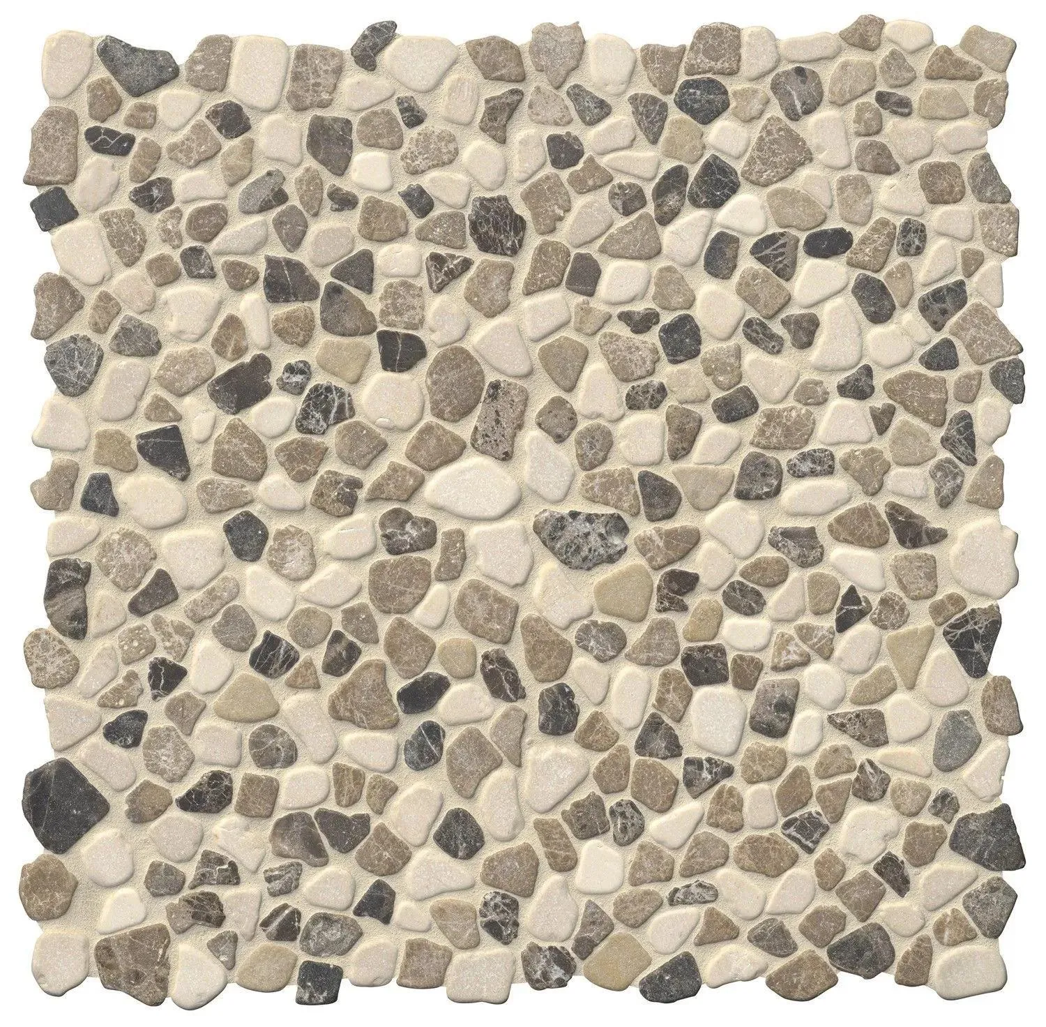 Mix Marble Brown Tumbled 11-1/2" x 11-1/2" SMOT-PEB-MIXMAR MSI Surfaces Square Mosaic Tiles