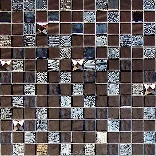 Mystic Glass Agata Brown Glossy 13" x 13" MYAGBRMO Centura Square Mosaic Tiles