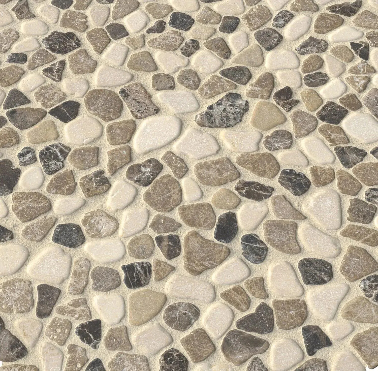 Mix Marble Brown Tumbled 11-1/2" x 11-1/2" SMOT-PEB-MIXMAR MSI Surfaces Square Mosaic Tiles