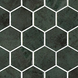 Image 2 of Zelik Green Glossy 12" x 12" ZEGREHEX Centura Hexagon Mosaic Tiles sold at Floors & Baths Pro's