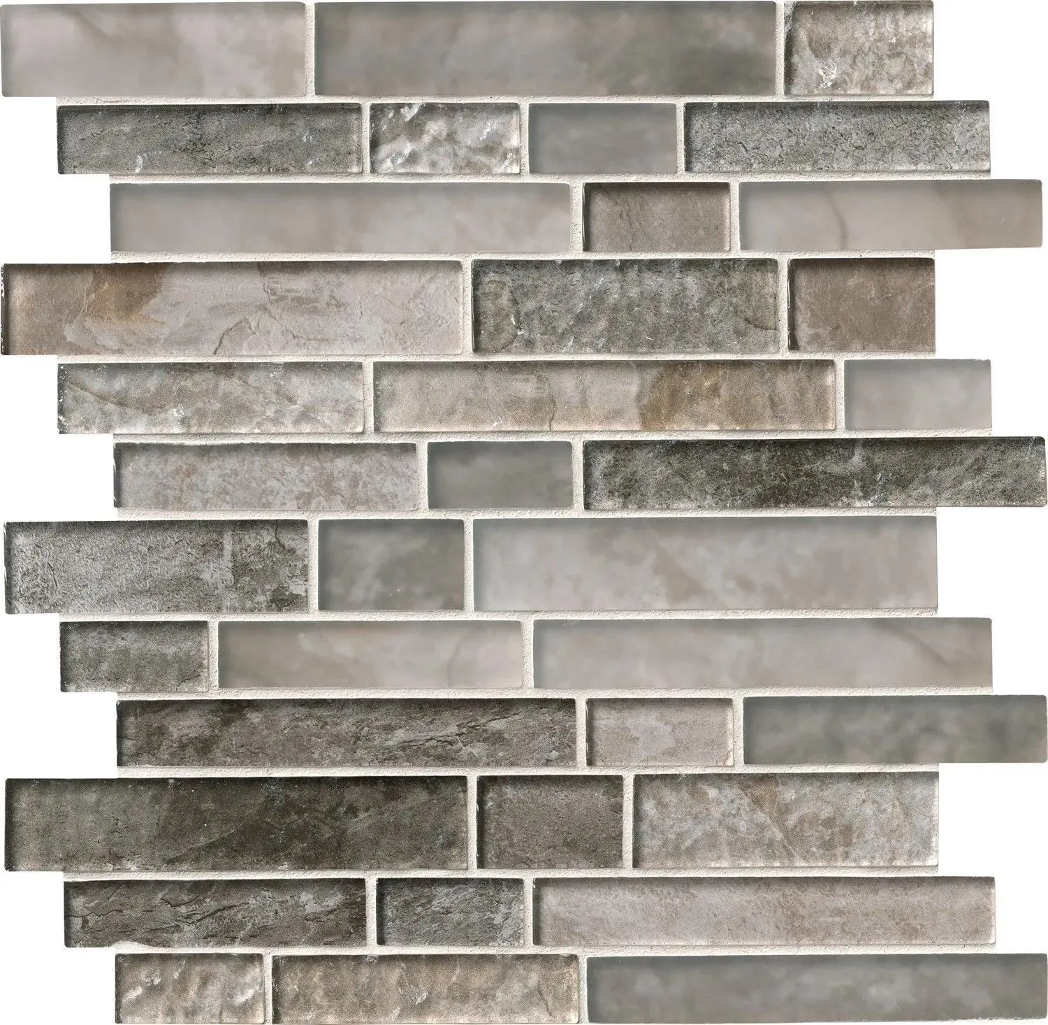 Savoy Interlocking Brown Glossy 11-1/2" x 13" SMOT-GLSIL-SAVOY8MM MSI Surfaces Rectangle Mosaic Tiles