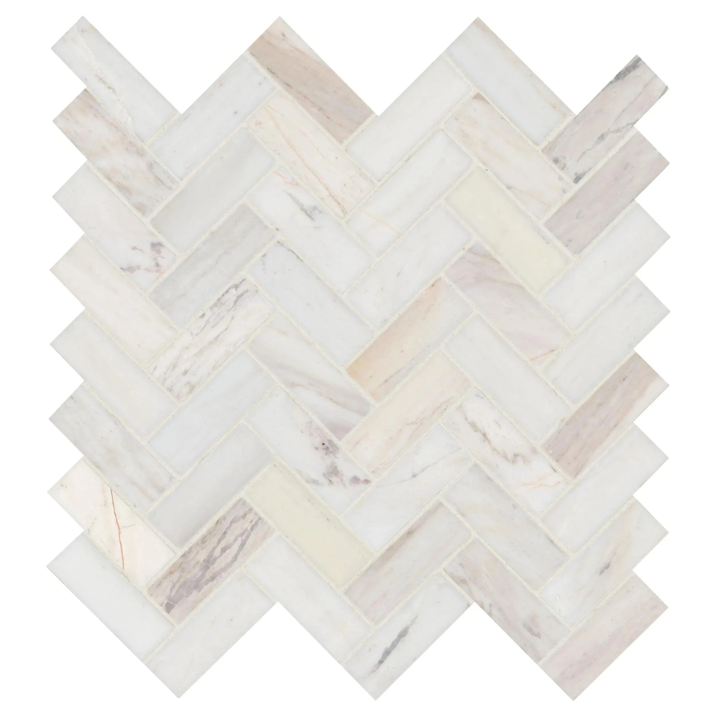 Angora Herringbone Beige Polished 12" x 12" SMOT-ANGORA-HBP MSI Surfaces Rectangle Mosaic Tiles