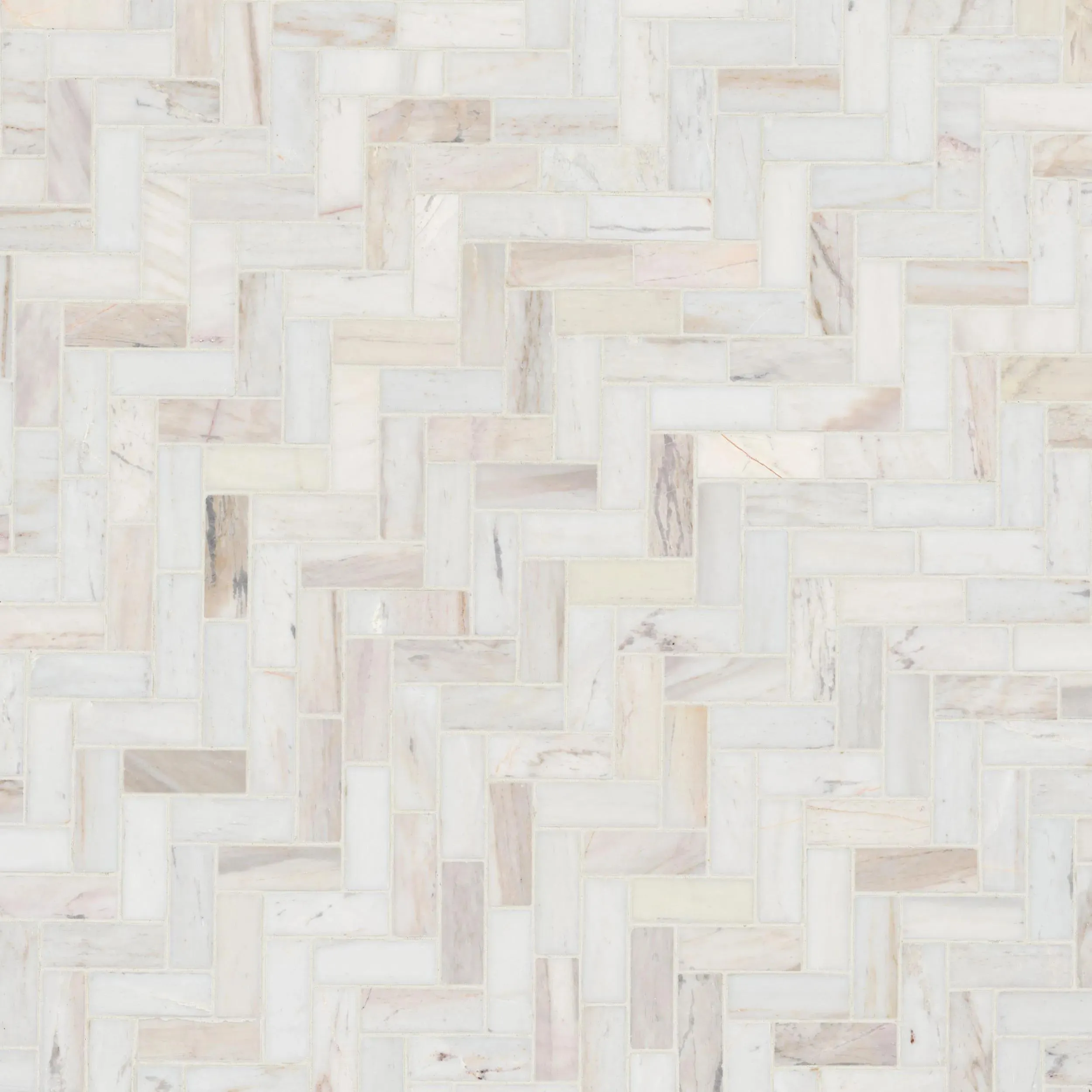 Angora Herringbone Beige Polished 12" x 12" SMOT-ANGORA-HBP MSI Surfaces Rectangle Mosaic Tiles