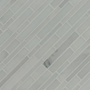 Image 3 of Winter Twilight White-Cool Polished 12" x 12" SMOT-GRE-ILP10MM MSI Surfaces Rectangle Mosaic Tiles sold at Floors & Baths Pro's
