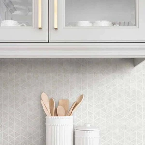 Image 3 of Symphony Trigonal Porcelain Glossy 12" x 12" SYTRPORC Centura Square Mosaic Tiles sold at Floors & Baths Pro's