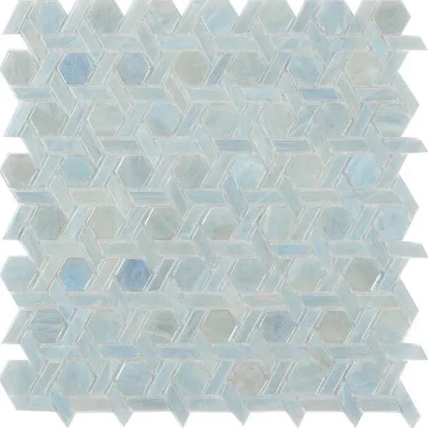 Symphony Bloom Water Glossy 12" x 12" SYBLWATER Centura Square Mosaic Tiles
