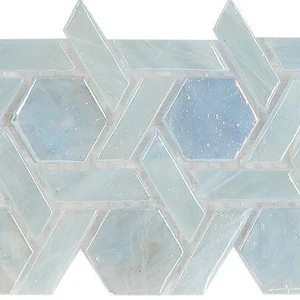Image 2 of Symphony Bloom Water Glossy 12" x 12" SYBLWATER Centura Square Mosaic Tiles sold at Floors & Baths Pro's
