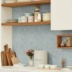 Image 3 of Symphony Bloom Water Glossy 12" x 12" SYBLWATER Centura Square Mosaic Tiles sold at Floors & Baths Pro's