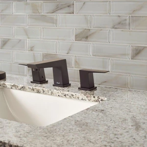 Image 2 of Ivory Amber White-Cool Glossy 12" x 12" SMOT-GLSST-IVOAMB8MM MSI Surfaces Rectangle Mosaic Tiles sold at Floors & Baths Pro's