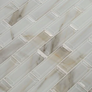 Image 5 of Ivory Amber White-Cool Glossy 12" x 12" SMOT-GLSST-IVOAMB8MM MSI Surfaces Rectangle Mosaic Tiles sold at Floors & Baths Pro's