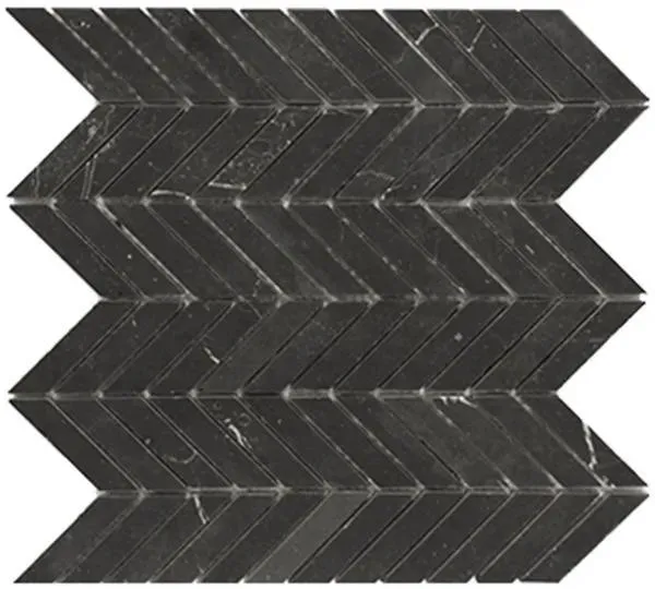 Miki Chevron Black Marquina Matte 12" x 12" (4.6 sqft/box) S62HON Centura Hexagon Mosaic Tiles
