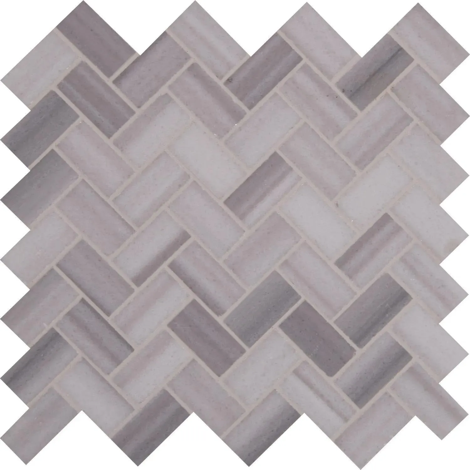 Bergamo Herringbone Gray-Light Polished 11-1/2" x 11-1/2" SMOT-BERGAMO-HB10MM MSI Surfaces Rectangle Mosaic Tiles