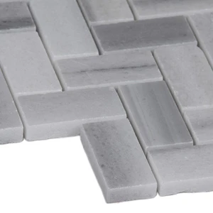 Image 3 of Bergamo Herringbone Gray-Light Polished 11-1/2" x 11-1/2" SMOT-BERGAMO-HB10MM MSI Surfaces Rectangle Mosaic Tiles sold at Floors & Baths Pro's