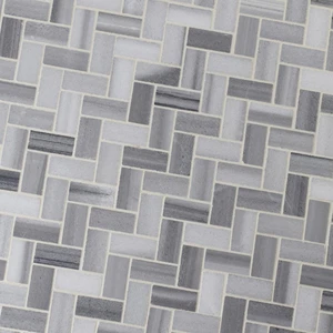 Image 5 of Bergamo Herringbone Gray-Light Polished 11-1/2" x 11-1/2" SMOT-BERGAMO-HB10MM MSI Surfaces Rectangle Mosaic Tiles sold at Floors & Baths Pro's