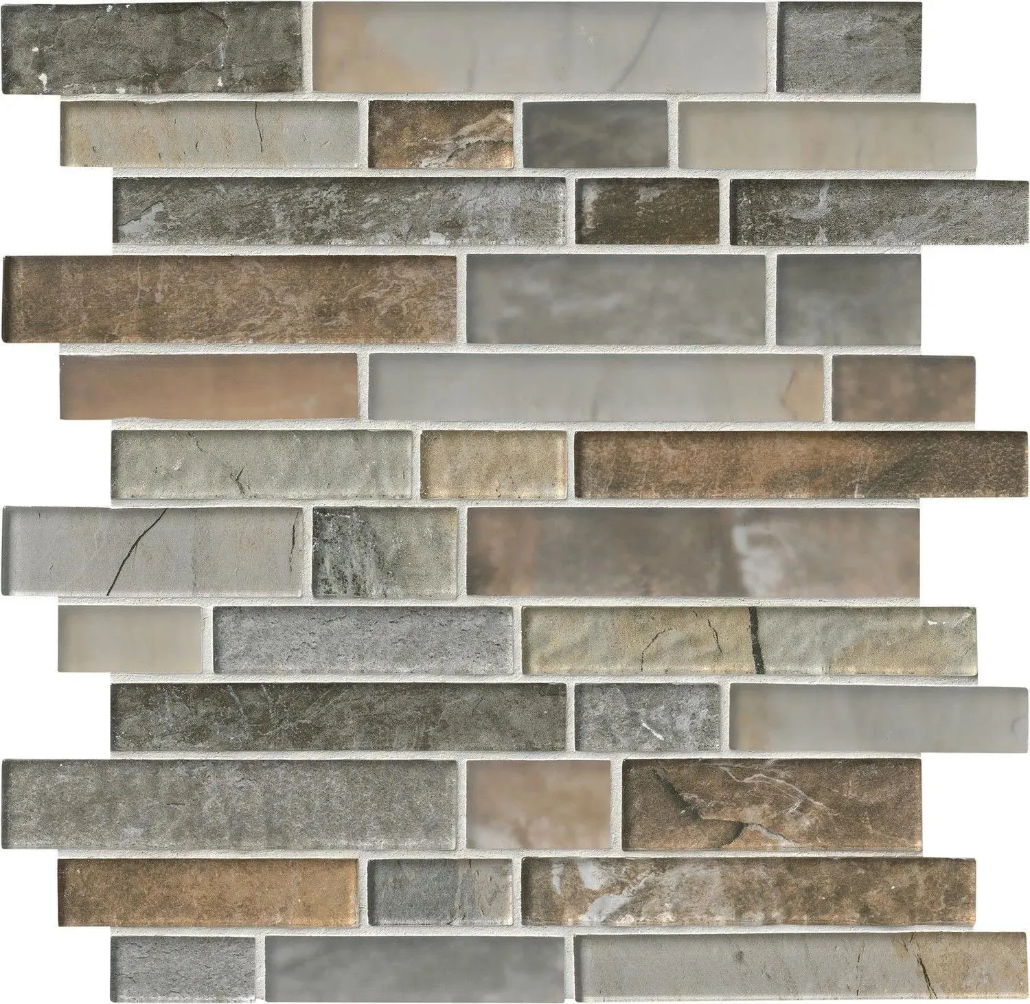 Taos Multicolor Glossy 11-1/2" x 13" SMOT-GLSIL-TAOS8MM MSI Surfaces Rectangle Mosaic Tiles