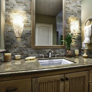 Image 2 of Taos Multicolor Glossy 11-1/2" x 13" SMOT-GLSIL-TAOS8MM MSI Surfaces Rectangle Mosaic Tiles sold at Floors & Baths Pro's