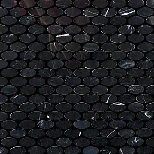 Oval Nero Marquina Polished 12" x 12" (9.80 sqft/box) OVALNMPN Centura Circle Mosaic Tiles
