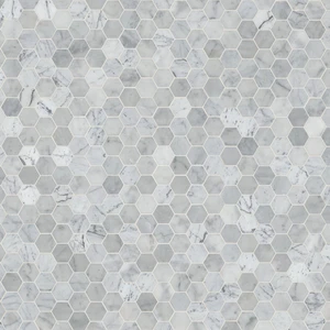 Image 2 of Carrara White-Cool Hexagon Polished 12" x 12" SMOT-CAR-2HEXP MSI Surfaces Hexagon Mosaic Tiles sold at Floors & Baths Pro's