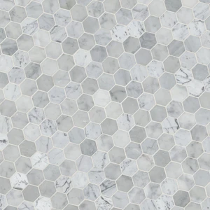 Image 3 of Carrara White-Cool Hexagon Polished 12" x 12" SMOT-CAR-2HEXP MSI Surfaces Hexagon Mosaic Tiles sold at Floors & Baths Pro's