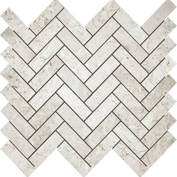 Terra Marble Thundra Grey Herringbone Polished 12" x 12" TUGRHE Centura Rectangle Mosaic Tiles