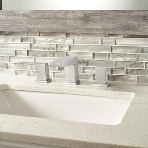 Image 2 of Silver Canvas Gray-Light Glossy 12" x 12" SMOT-GLSIL-SILCAN8MM MSI Surfaces Rectangle Mosaic Tiles sold at Floors & Baths Pro's