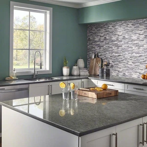 Image 2 of Alaska Gray-Dark Splitface 12" x 12-1/2" SMOT-ALGRY-SFIL10MM MSI Surfaces Rectangle Mosaic Tiles sold at Floors & Baths Pro's