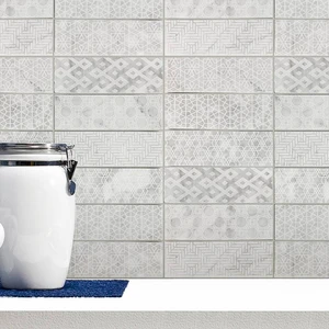 Image 2 of Seamless White Polished 12" x 12" SMM830PPW01 Centura Square Mosaic Tiles sold at Floors & Baths Pro's