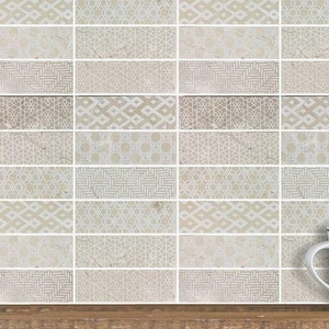 Image 2 of Seamless Cream Polished 12" x 12" SMM815PK05 Centura Square Mosaic Tiles sold at Floors & Baths Pro's