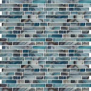 Image 4 of Night Sky Green Glossy 12" x 13-1/2" SMOT-GLSIL-NIGSKY8MM MSI Surfaces Rectangle Mosaic Tiles sold at Floors & Baths Pro's