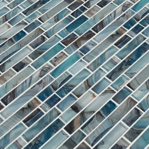 Image 5 of Night Sky Green Glossy 12" x 13-1/2" SMOT-GLSIL-NIGSKY8MM MSI Surfaces Rectangle Mosaic Tiles sold at Floors & Baths Pro's