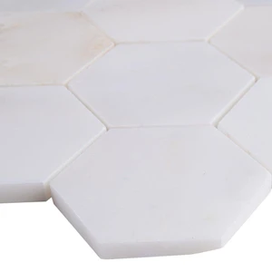 Image 3 of Hexagon Greecian White-Cool Polished 12" x 13" SMOT-GRE-3HEXP MSI Surfaces Hexagon Mosaic Tiles sold at Floors & Baths Pro's