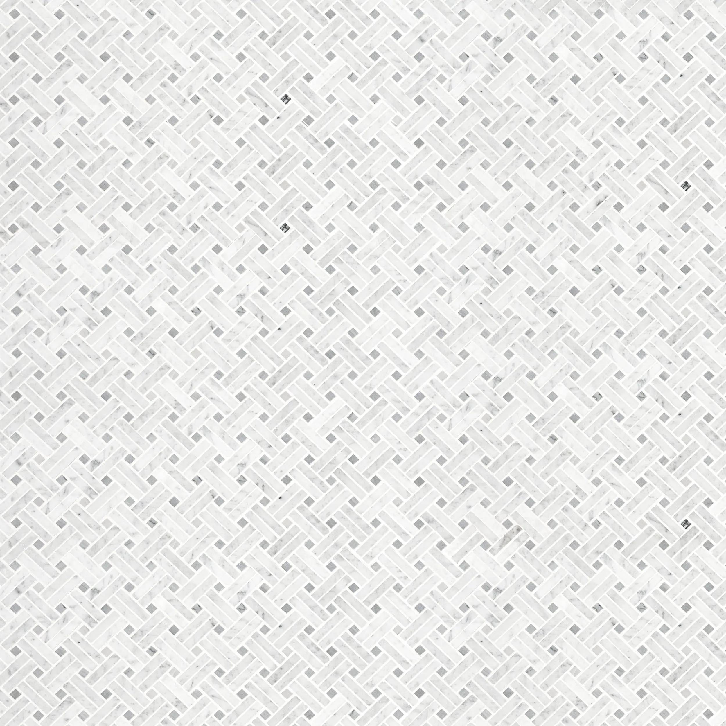 Carrara Basketweave White-Cool Polished 12" x 12" SMOT-CAR-BW2P MSI Surfaces Other Mosaic Tiles