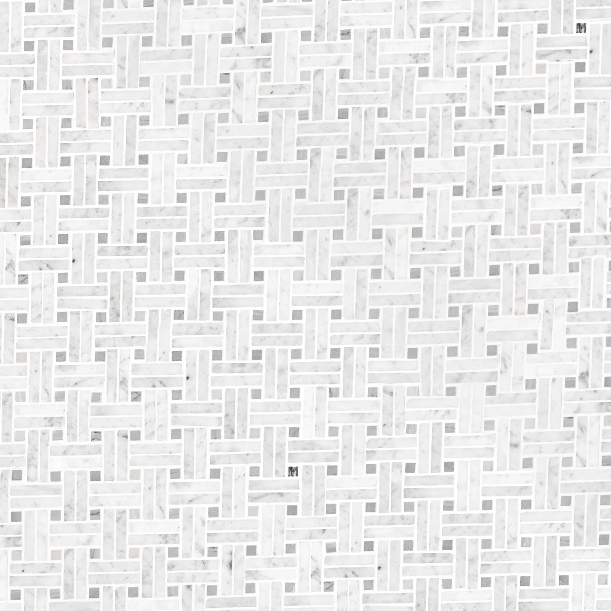 Carrara Basketweave White-Cool Polished 12" x 12" SMOT-CAR-BW2P MSI Surfaces Other Mosaic Tiles